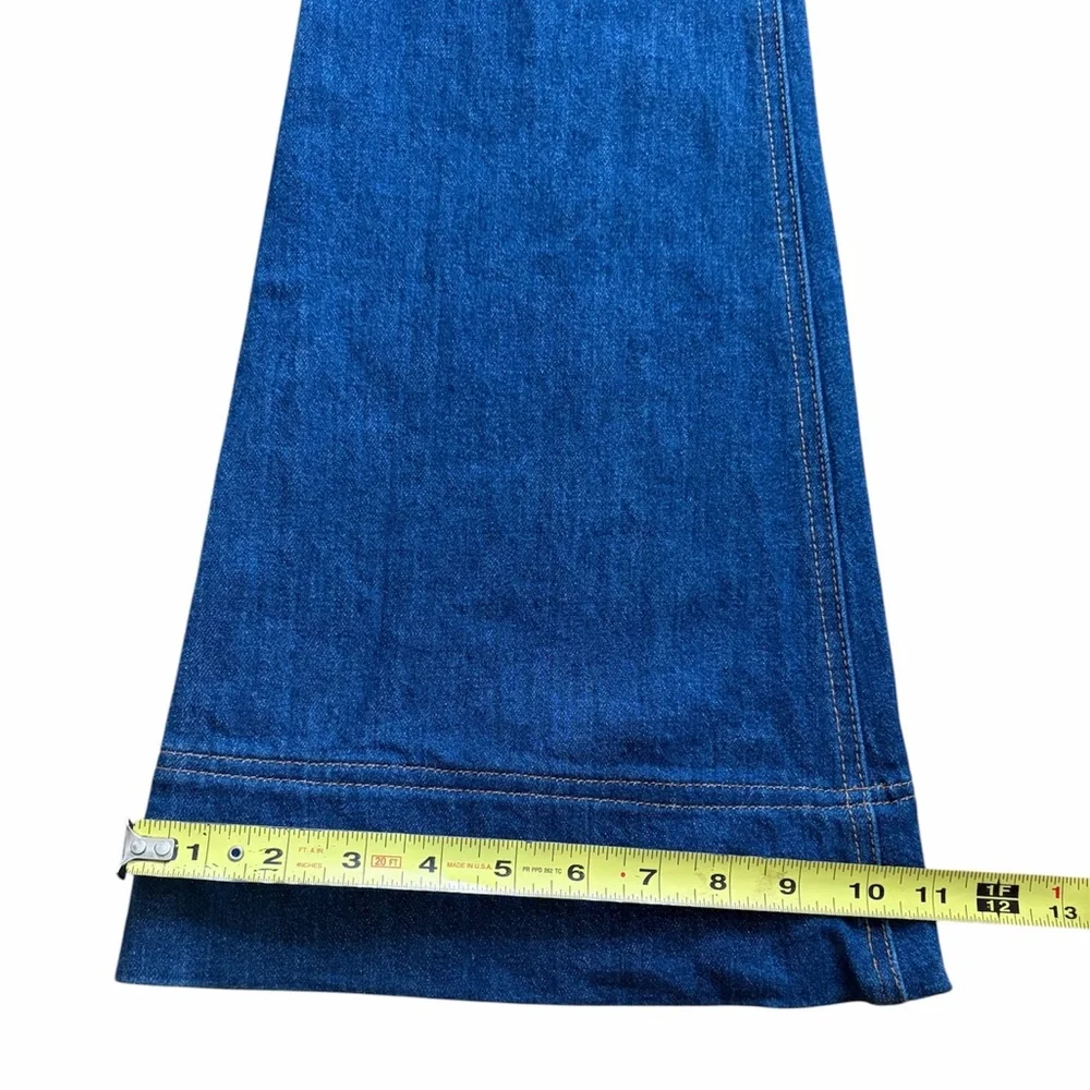 AO.LA  Alice And Olivia Good High Waist Flare Wide Leg Exposed Button, Size 25 - Picture 7 of 9